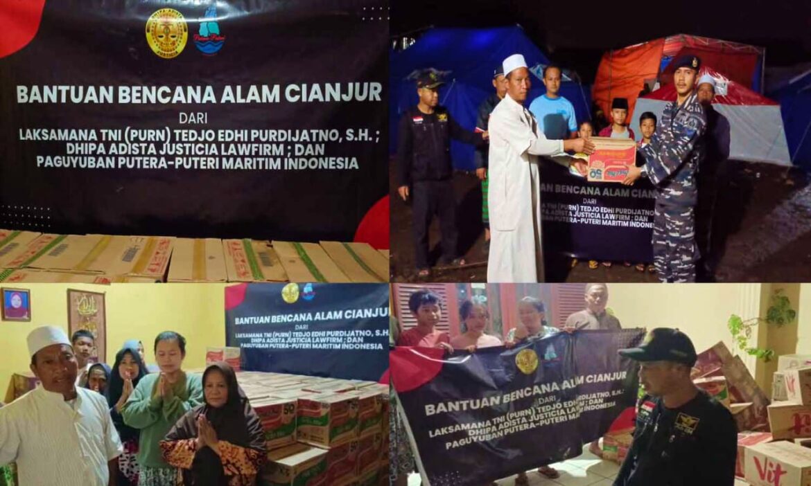 Pendiri DAJ Bersama Paguyuban Putera-puteri Maritim Indonesia Salurkan Bantuan Korban Gempa Cianjur
