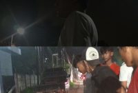 Foto tangerangnews: Oknum pegawai dinas PUPR saat di lokasi pengerjaan penarikan kabel optik provider Iforte oleh PT.EKT