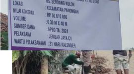 Foto: pekerjaan u-ditch di kecamatan Panongan diduga tidak sesuai dengan spesifikasi