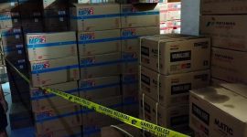 Lokasi Pembuatan Oli Palsu dipasang garis polisi Polda Banten.(ist)