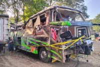Bus kecelakaan rombongan pelajar di Subang.(ist)