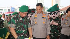 Korem 052 Wijayakrama berikan kejutan untuk Polres Metro Tangerang di hari HUT Bhayangkara Ke 78.(ist)